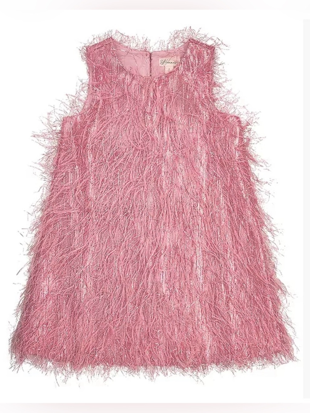 Nannette girls metallic feather party/formal dress